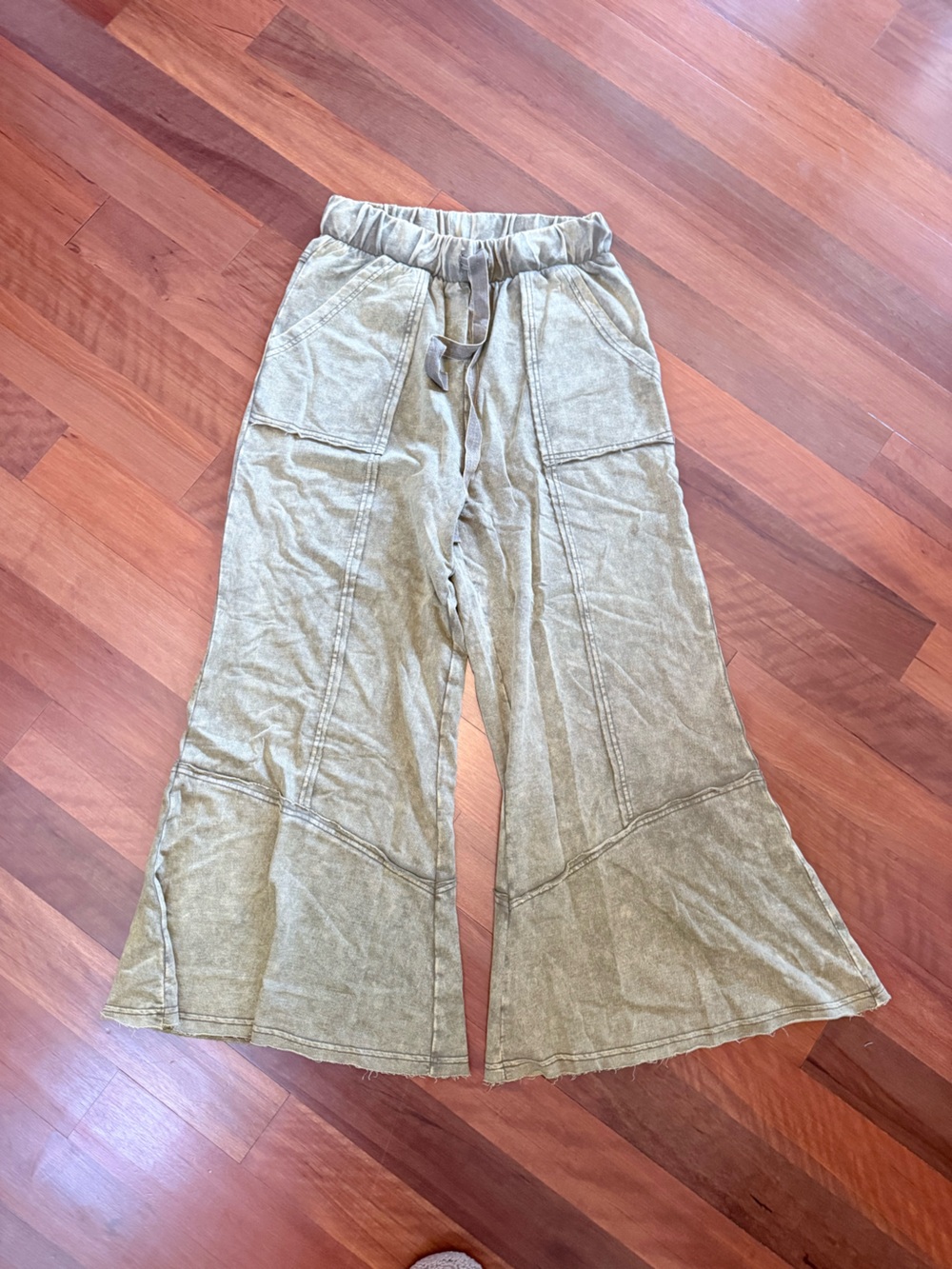 Zenana Outfitters Olive Green Lounge Pants with Drawstring